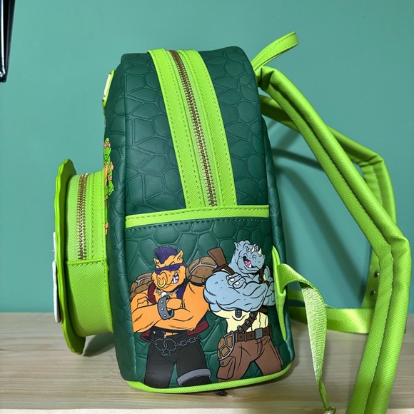 Loungefly Nickelodeon TMNT Teenage Mutant Ninja Turtles Mini Backpack Pizza NWT - Picture 7 of 13
